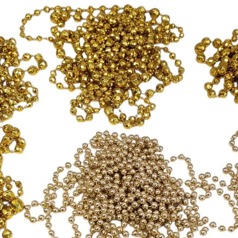 Vintage Gold Christmas Garland Beaded Chain Garland 9' Christmas Tree Decor
